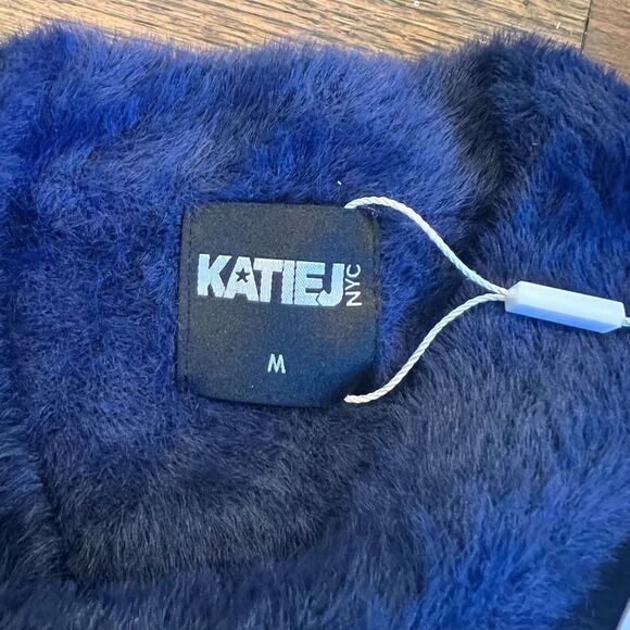 NWT KatieJnyc Girls' Mara Sweater - Big Kid Medium Crop Evening Blue - Picture 8 of 10